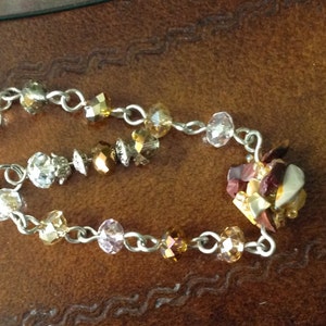 Mookaite Jasper chip chain bracelet