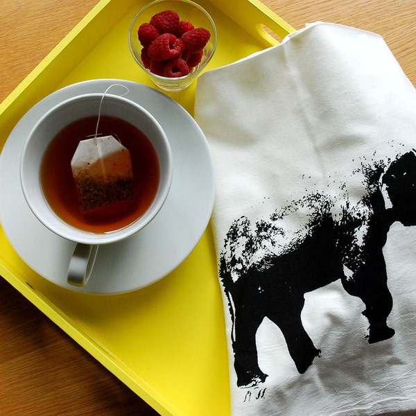Elephant Screen Printed Bar Towel Pair