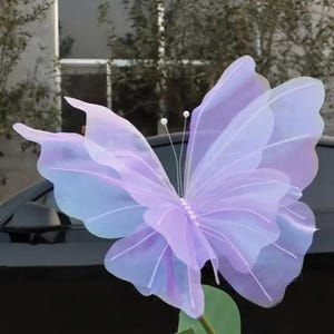 1 pz, farfalla gigante in organza, farfalla artificiale in seta, decorazione per matrimonio, 50 cm/19,69 pollici, farfalla tridimensionale