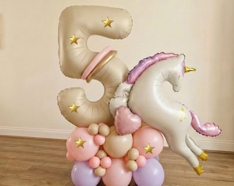 DIY Personalized Unicorn Balloon Number Stack – Unicorn Party Decor