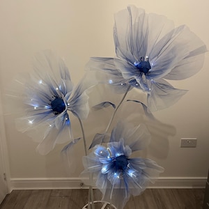 Organza Flower Floor Arrangement – Set of 3 Flowers with Stand