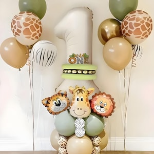 DIY Safari Animal Balloon Stack: Jungle Theme Party Decor image 2