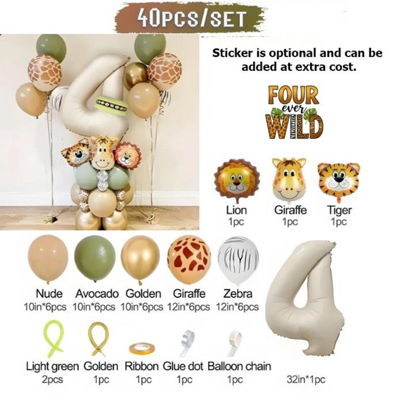 DIY Safari Animal Balloon Stack: Jungle Theme Party Decor image 11