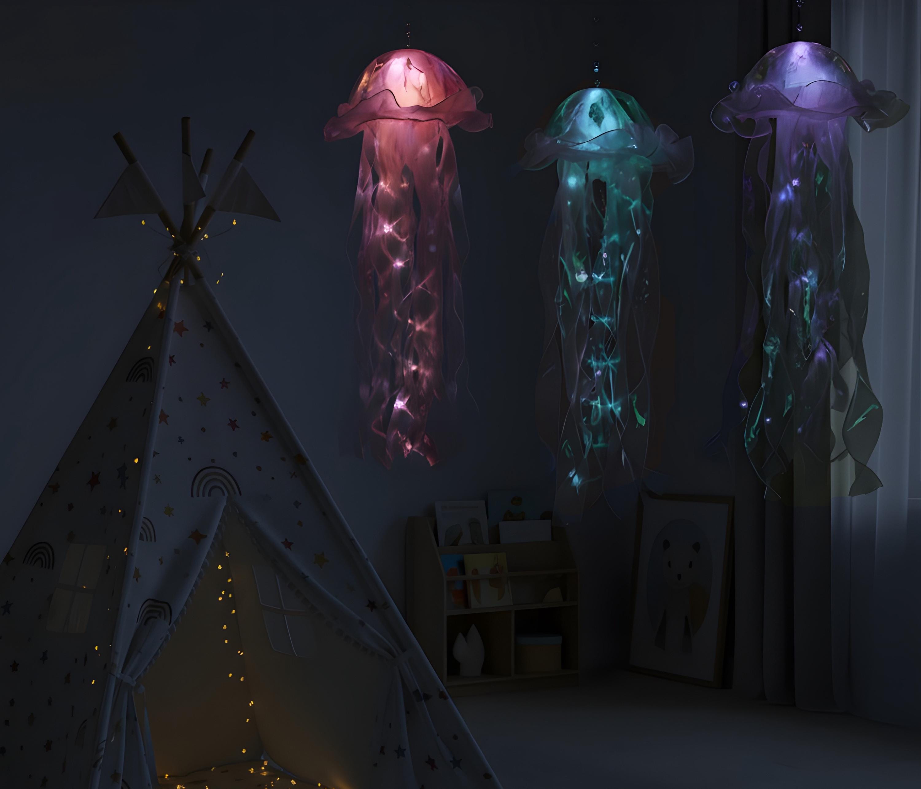 Glowing Jellyfish Lantern: Under The Sea Party Decor - 20x45cm