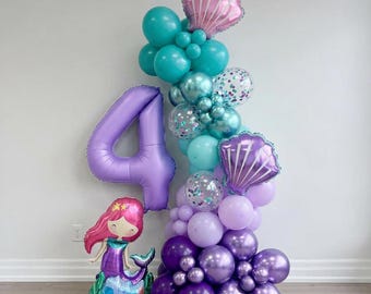 DIY Mermaid Balloon Arch with Number – Under the Sea Balloon Garland