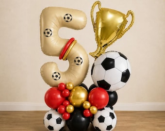 DIY Football Balloon Stack Kit | Custom Number, Trophy, Soccer Party Decorations