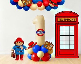 Escultura personalizada de globo de oso londinense (tema de cuento británico)