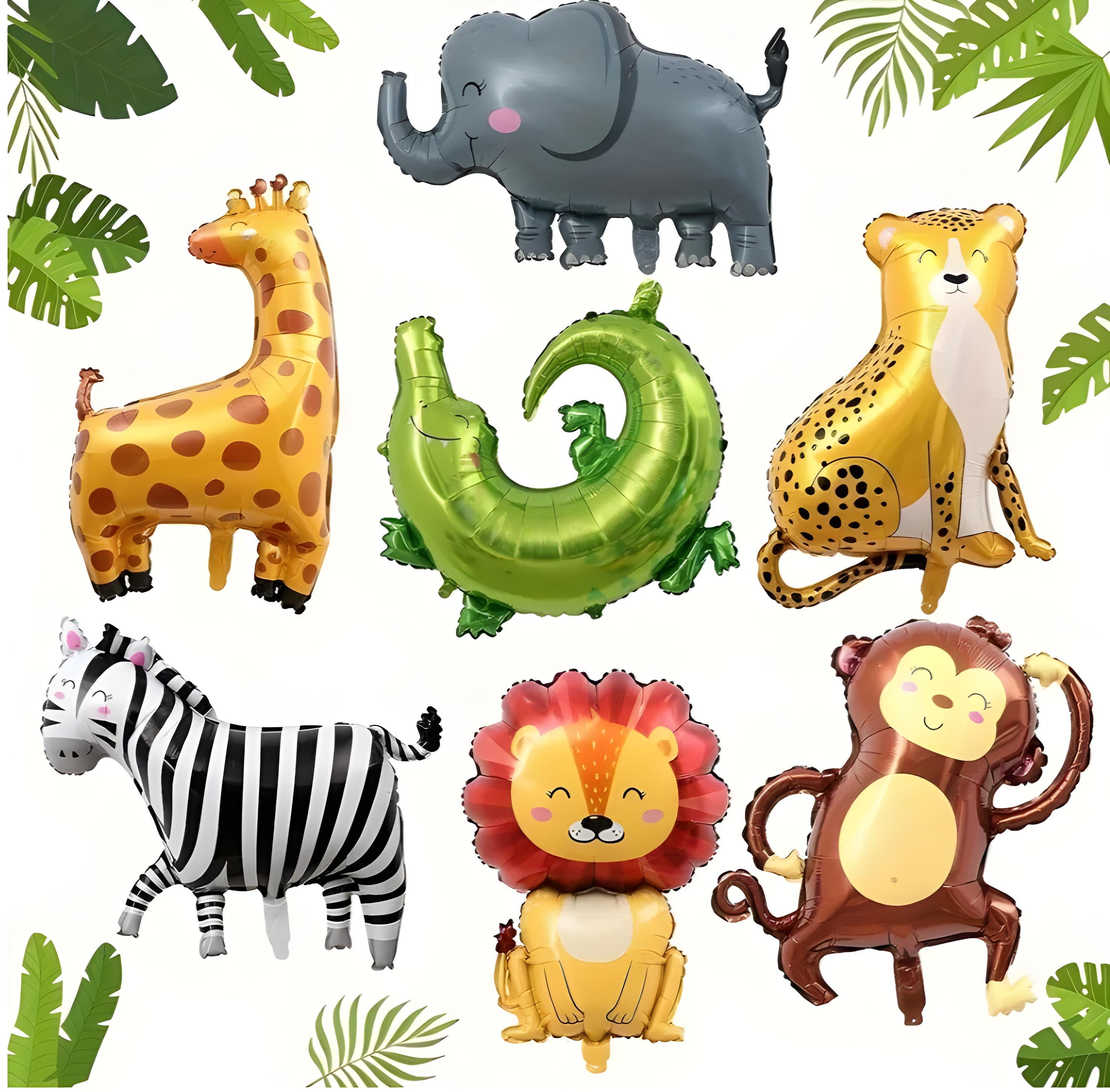 Safari Animal Foil Balloon Set: Jungle Birthday Party Decorations