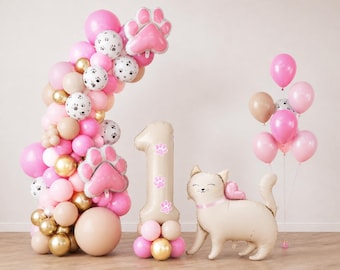 Pastel Cat Balloon Arch DIY Kit – Cat Lover Birthday Decorations