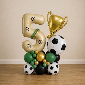 DIY Football Balloon Stack Kit | Custom Number, Trophy, Soccer Party Decorations