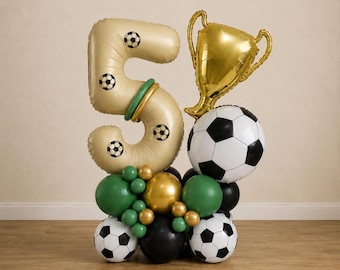 DIY Football Balloon Stack Kit | Custom Number, Trophy, Soccer Party Decorations