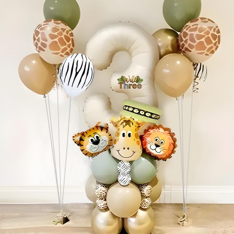 DIY Safari Animal Balloon Stack: Jungle Theme Party Decor image 3