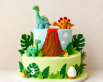 Dinosaur Cake Topper (Non-Edible) – Custom Age