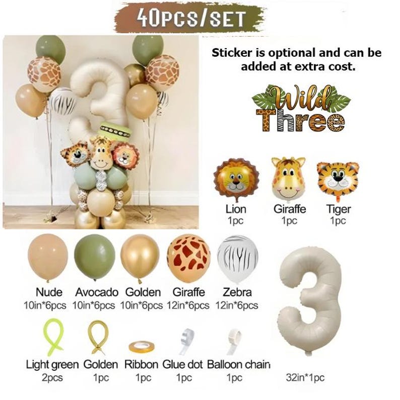 DIY Safari Animal Balloon Stack: Jungle Theme Party Decor image 10