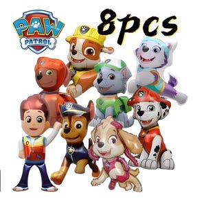 8pcs 4pcs Dog Patrol Balloon Set Skye Rubble Chase Marshall Cartoon Aluminum Foil Balloon Party Decoration Props Toy Anime Birthday Party