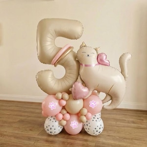 Pastel Cat Balloon Stack DIY Kit – Cat Lover Birthday Decorations