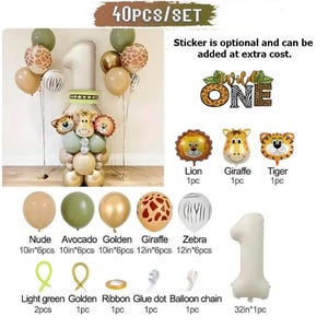 DIY Safari Animal Balloon Stack: Jungle Theme Party Decor image 8