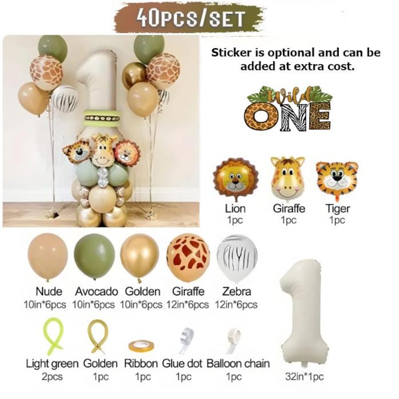 DIY Safari Animal Balloon Stack: Jungle Theme Party Decor image 8