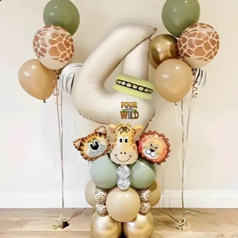 DIY Safari Animal Balloon Stack: Jungle Theme Party Decor image 4