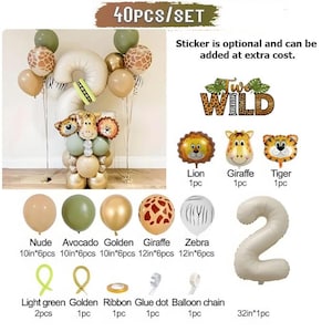 DIY Safari Animal Balloon Stack: Jungle Theme Party Decor image 9