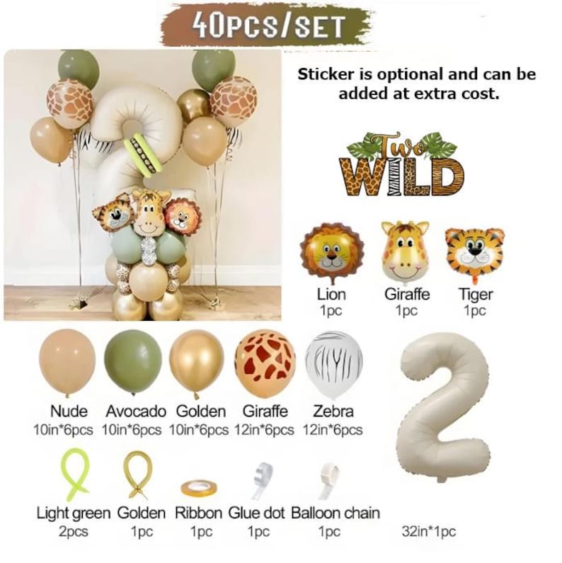 DIY Safari Animal Balloon Stack: Jungle Theme Party Decor image 9