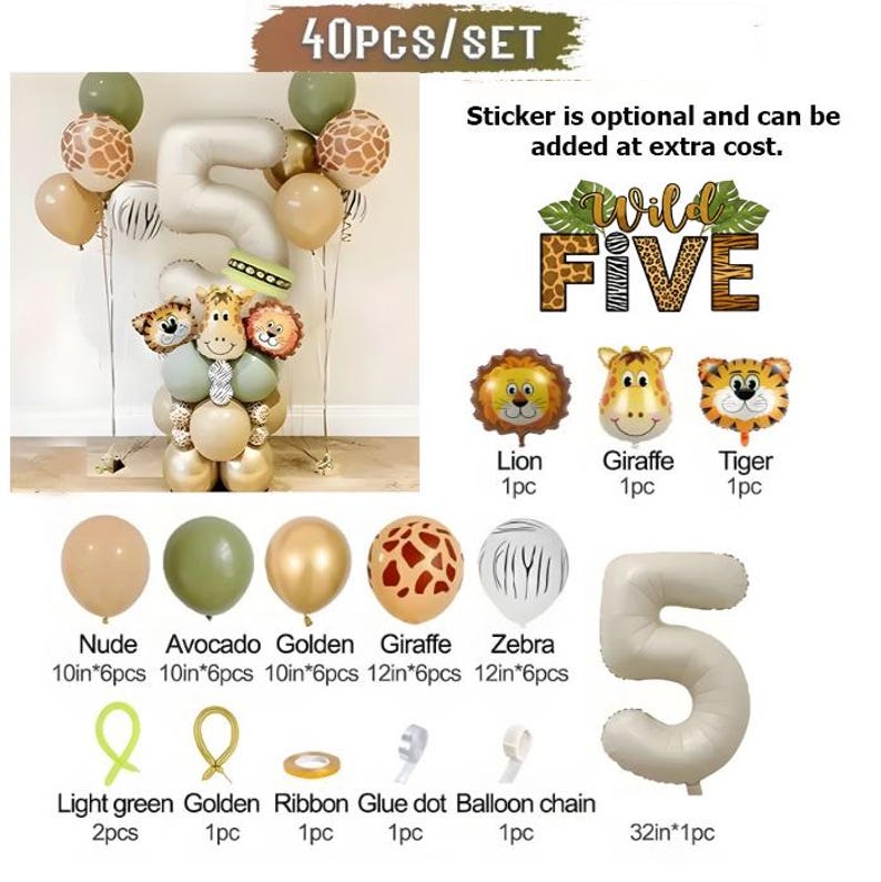 DIY Safari Animal Balloon Stack: Jungle Theme Party Decor image 12