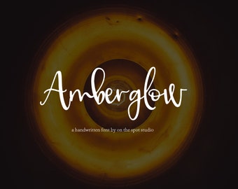 AMBERGLOW / whimsical font / script font / handlettered font / OTSS / bounce script / calligraphy / handwriting