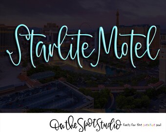 STARLITE MOTEL / whimsical font / script font / handlettered font / OTSS / bounce script / calligraphy / handwriting