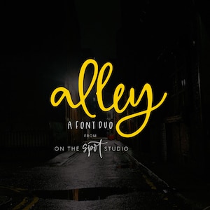 ALLEY / whimsical font / script font / handlettered font / OTSS / bounce script / calligraphy / handwriting