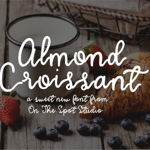 ALMOND CROISSANT / script font / calligraphy font / handlettered font / OTSS / farmhouse style