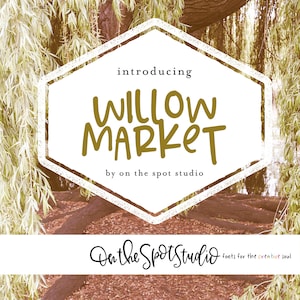 WILLOW MARKET / font duo / script font / calligraphy font / handlettered font / OTSS / farmhouse style