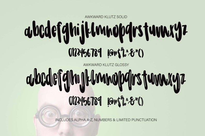 AWKWARD KLUTZ / Whimsical Font / Script Font / Handlettered Font / OTSS ...
