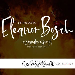 ELEANOR BOSCH / whimsical font / script font / handlettered font / OTSS / bounce script / calligraphy / handwriting