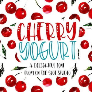 CHERRY YOGURT / whimsical font / script font / handlettered font / OTSS / bounce script / calligraphy
