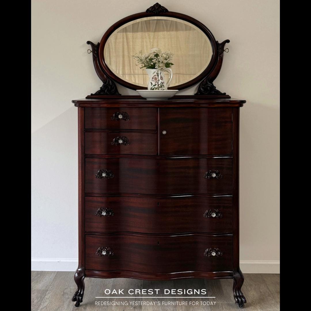 Antique Tall Dresser With Mirror - Etsy, image size:1080x1080