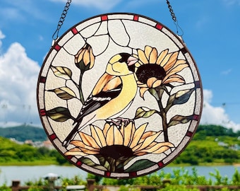 Atrapasol estilo jilguero / Decoración de ventanas / Decoración del hogar / Regalo perfecto para amantes de las aves y la naturaleza / Ideal para el Día de la Madre