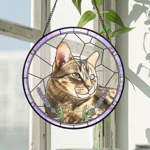 pet memorial gift, pet ornament, pet stained glass, custom suncatcher, cat loss sympathy gift, cat memorial gift, best gifts for mom