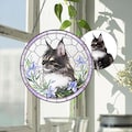 Custom Pet Portrait Stained Glass Suncatcher, Stained Glass cat Memorial, Custom cat Portrait from Photo, pet loss gifts , Stained glass cat