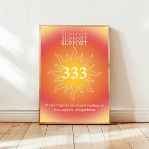 Angel Number 333 | Gradient Art Prints, Aura Manifestation Art, Self Love Print,  Words Of Affirmation, Yoga Studio Decor, Meditation