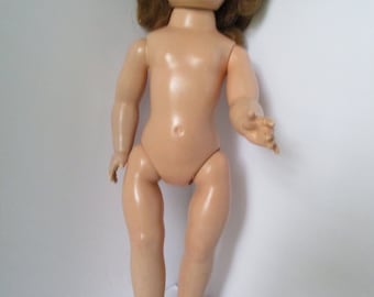 Vintage 1950s Walker Doll: 15" Hard Plastic, Red Hair, Made in USA