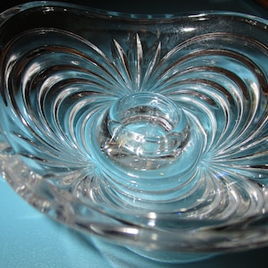 Italian Royal Crystal Rock  Aurea Pattern Candleholder  Clear No Flaws  Elegant Glass   Circa 1980 Free Shipping