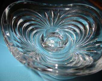 Vintage Royal Crystal Rock Candleholder: Italian Aurea Glass, 1980s