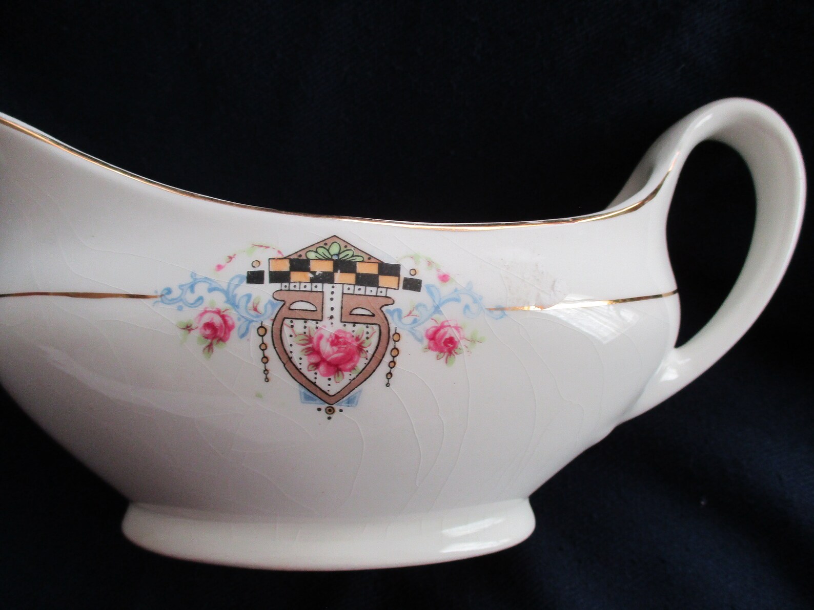 W. S. Dinnerware Gravy Boat Deerwood Pattern Gold Edge Etsy España