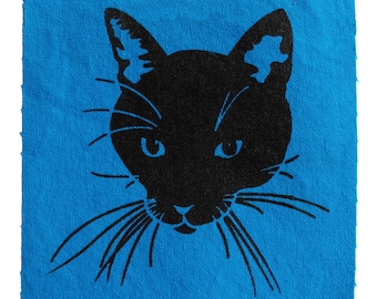 Cat Patch Kitty Patch Black Cat Patches Kitten Patch Cats Fabric Patch Cloth Patches Art Deco Cat Mid Century Modern Cat Print Kitties Patch