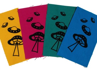 UFO Patch Alien Invasion Patch Outer Space Patch Rocket Ship Cute Space Patch Screen Print Patch Retro 90's Novelty Kawaii Alien Patches