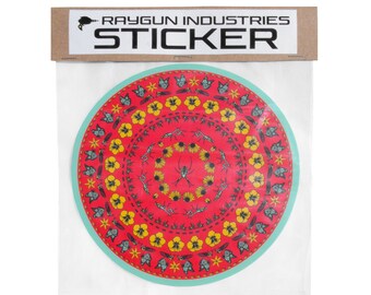 Bugs and Flowers Mandala Sticker with PACKAGING / Insects Sticker / Nature Floral Theme / Large Sticker Sheet / Animal Vinyl Sticker / Gift