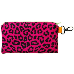 Pink Clutch Leopard Print Zipper Pouch Pencil Pouch Screen Printed Pouch Wallet Small Pipe Pouch Phone Punk Purse Cosmetic Bag MakeUp Pouch