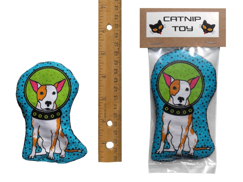 Catnip Toy Dog in Space / Cat Toy / Cat Gift / Catnip Kicker / Cute Cat Pillow Astronaut Dog / Cool Gift Cat Lover Pets Kitty Toys Astro image 2