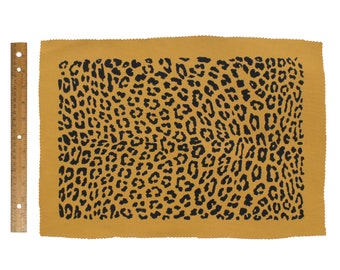 Leopard Print Fabric / Handmade Cloth / Animal Print / Large Back Patch / Bespoke Goods / Screen Printing / Cheetah Punk / Quilt Squares DIY