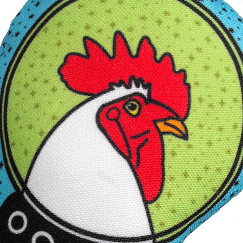 Chicken Plush / Space Chicken Stuffed Animal / Rooster Hen House Decor / Alien Chicken Pillow / Outer Space Room Decor / Gift for Gardeners image 7